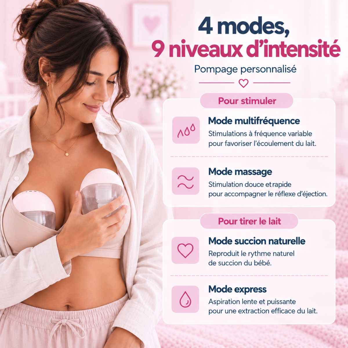 Tire-lait électrique double mains libres