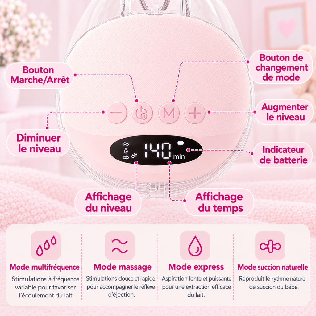 Tire-lait électrique double mains libres