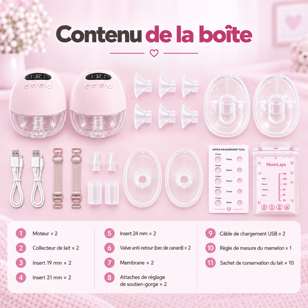 Tire-lait électrique double mains libres