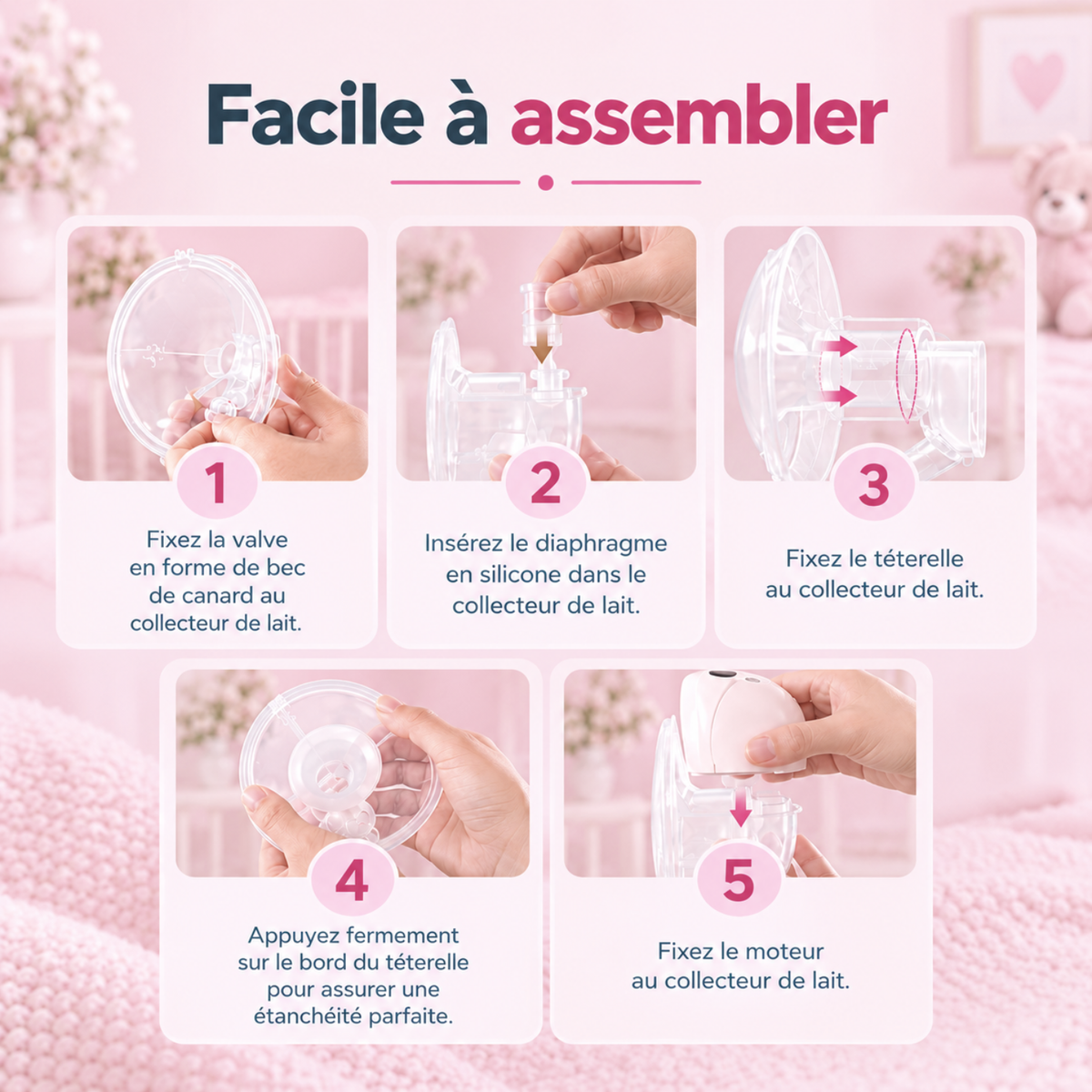 Tire-lait électrique simple mains libres