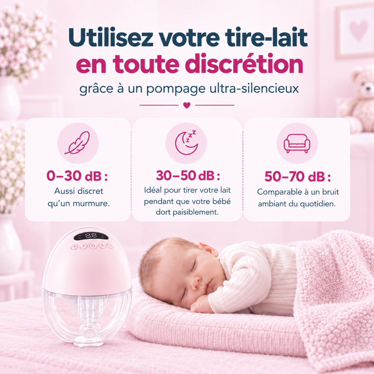 Tire-lait électrique simple mains libres