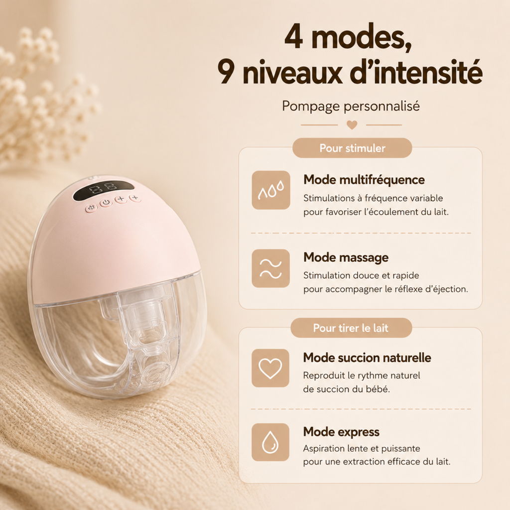 Tire-lait électrique simple mains libres