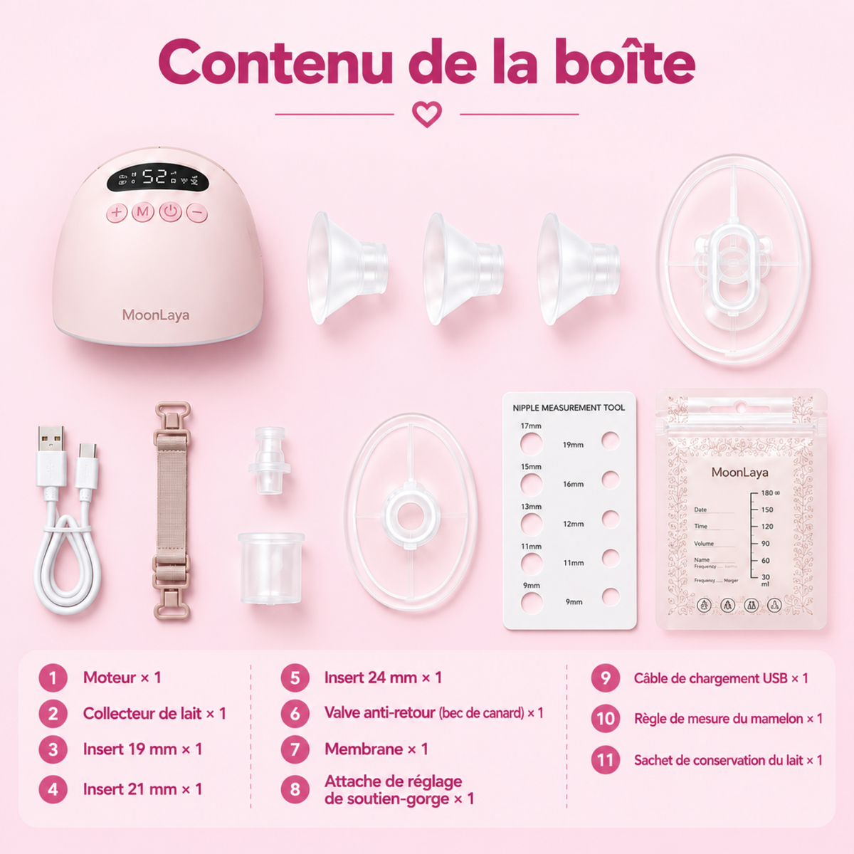 Tire-lait électrique simple mains libres